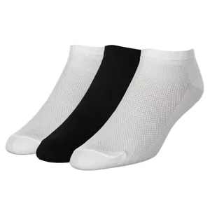 Set șosete femei scurte cu plasă, alb și negru, 3 perechi
