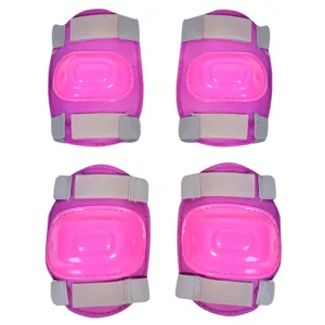 Set Echipament de Protecție cu Genunchiere și Cotiere, Fucsia, 4 Piese, Mărimea S/M