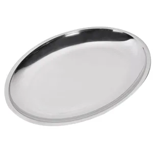 Platou de servire oval din inox, 40 cm, argintiu