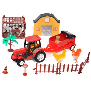 Set Jucării Fermă Tractor, Camion și Animale Multicolor pentru Copii