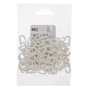 Cârlige pentru Perdea de Plastic, Albe, 50 buc