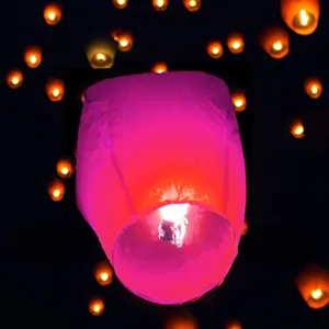 Lampion Fucsia Translucid - Efect de Lanternă Zburătoare