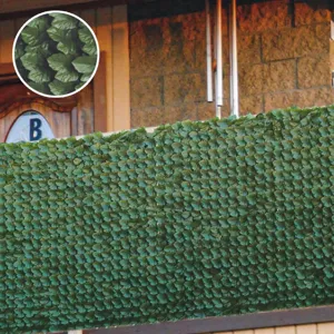 Paravan de Încurgere din Plastic cu Frunze - Dimensiune 1x2.5m