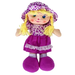 Papusă Textilă Fucsia și Mov – Detalii Delicate
