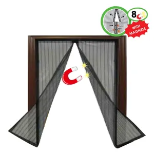Plasă anti insecte cu magnet pentru fereastră, 1.2x1.2 m, neagră
