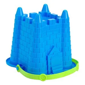 Găleată de joacă pentru nisip, formă de castel, albastră, cu mâner, 14x17x17 cm