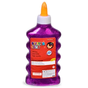 Adeziv lichid cu glitter mov, 200 ml, sigur pentru copii