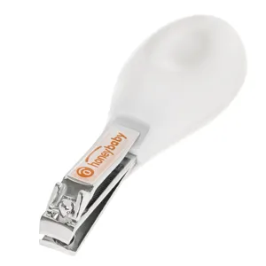 Unghieră pentru bebeluși, 9 cm, alb, cu mâner ergonomic