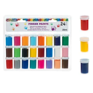 Set 24 Vopsele pentru Pictura cu Degetele, 20 ml, Netoxice