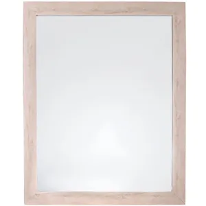 Oglindă de perete cu ramă din lemn, Off-White, 46.5x56.5 cm
