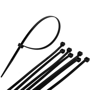 Coliere Plastic Negru pentru Cabluri, Set de 60 Bucăți