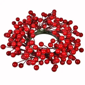 Inel Decorativ de Craciun pentru Lumanari Pomusoare Rosii 22cm