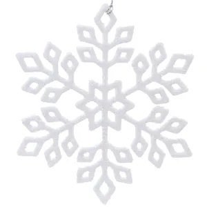 Ornament brad de Craciun fulg alb glitter pentru decorarea ferestrei
