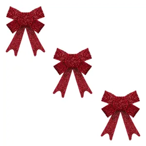 Fundite Decorative Crăciun Roșii cu Glitter Set 3 Bucăți