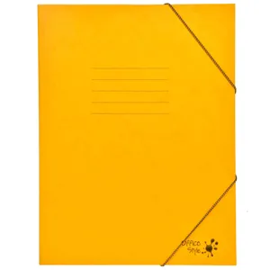 Mapă prespan din hârtie galbenă cu elastic, 25,5x34,5 cm