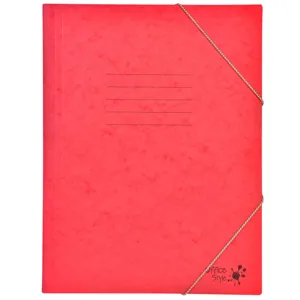 Mapă prespan din hârtie, roșie, cu elastic, 25,5x34,5 cm