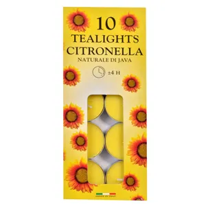 Lumanari tip pastila cu ulei de citronela, 10 buc, galben, 3,5x1,5 cm