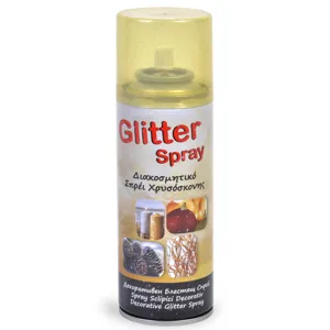 Spray Decorativ de Craciun cu Glitter Auriu