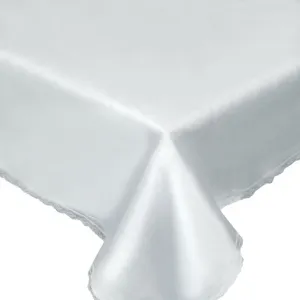 Față de masă din plastic transparent, 180x130 cm, cu dantelă pe margini
