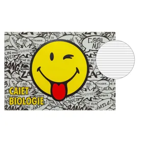 Caiet de Biologie cu 24 de File și Copertă cu Model Emoji
