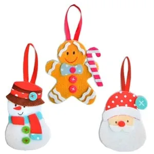 Figurine decorative de Craciun din pasla pentru impodobirea bradului