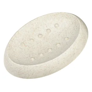 Savonieră Plastic Ovală Culoare Ecru Efect Nisip Dimensiuni 13x8 cm