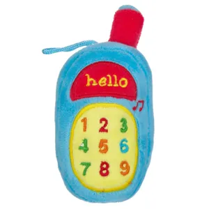 Telefon Mobil de Pluş Bleu cu Sunet - Jucărie Educațională 16cm