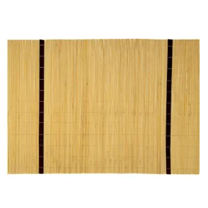 Suport pentru farfurii din bambus, 45x30 cm, maro cu dungi