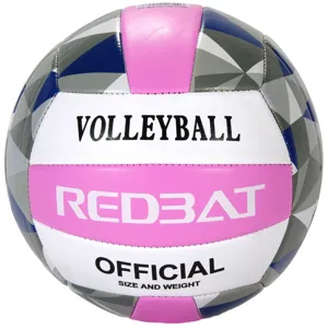 Minge de Volei Nr. 5, Roz Alb Gri, Suprafață Texturată, Antrenament