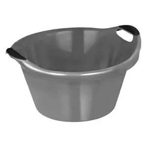 Lighean din Plastic cu Mânere, 15L, Argintiu
