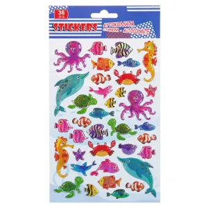 Autocolante cu pești și creaturi marine – Set de 36 bucăți