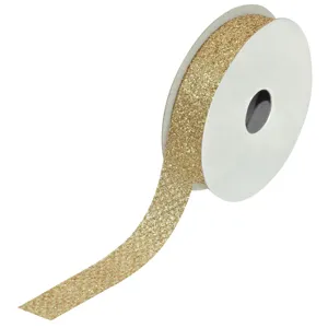Panglică Decorativă Bej Sampanie cu Glitter - 5m
