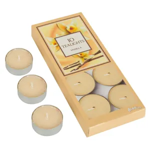 Lumanari tip pastila, Ecru, Parfum de Vanilie, Ø3.5x1.5cm, 10 buc