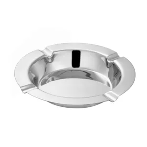 Scrumiera rotundă din inox argintiu Ø12x2cm – Design elegant