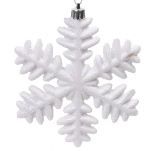 Set Ornamente de Craciun Fulgi Albi Glitter 13cm - 4 buc