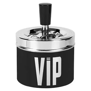 Scrumiera Metalică VIP cu Rotire Argintiu și Negru
