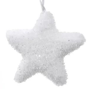 Ornament Stea Albă cu Tinsel pentru Decorațiuni de Crăciun