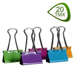 Clipsuri Metalice Multicolore de Birou, 19mm, 20 buc