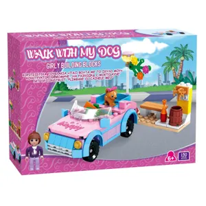 Set de Construcție Mașină Decapotabilă, 150 piese, Roz