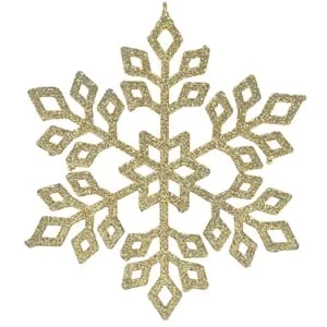 Ornament Brad de Craciun Fulg cu Glitter Bej 15cm