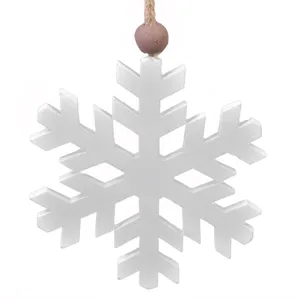 Ornament de Crăciun Fulg Alb din Lemn 10x10 cm
