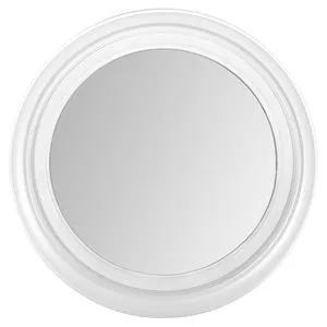 Oglindă rotundă de perete cu cadru din plastic, alb, Ø54x3.8cm
