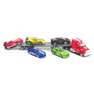 Camion Miniatura cu 5 Mașini, Scara 1:58, Schelet Metalic