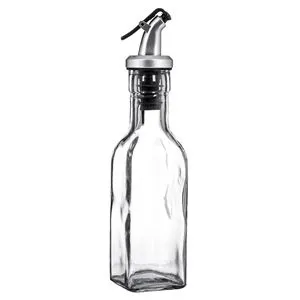 Sticlă transparentă pentru ulei și oțet cu dop de siguranță