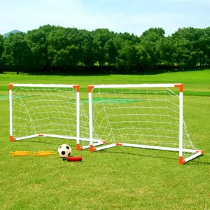 Set Fotbal cu 2 Porti Pliabile, Minge și Pompa pentru Jocuri în Curte