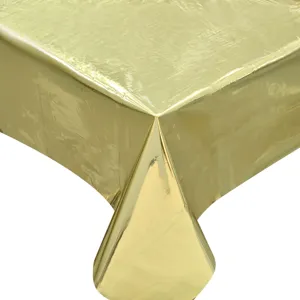 Fata de Masă din Plastic Aurie – Dimensiuni Mari