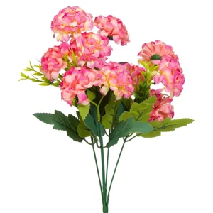 Buchet Flori Artificiale Hortensii, Roz, 37cm