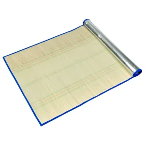 Rogojina de plaja cu rola, invelis aluminiu si margine albastra 180x70 cm