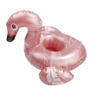 Suport Gonflabil pentru Pahar in Forma de Flamingo, Roz, Ø22x23 cm