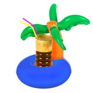 Suport gonflabil palmier pentru pahar, design tropical